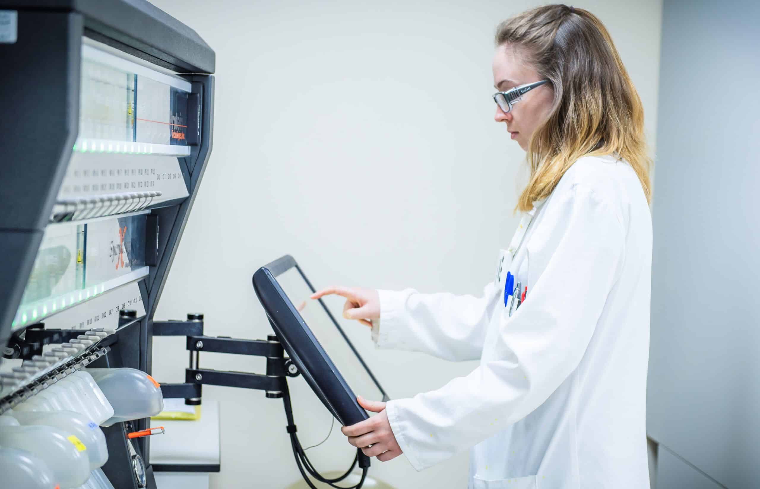 Solid phase peptide synthesis fully automated in Bachem UK